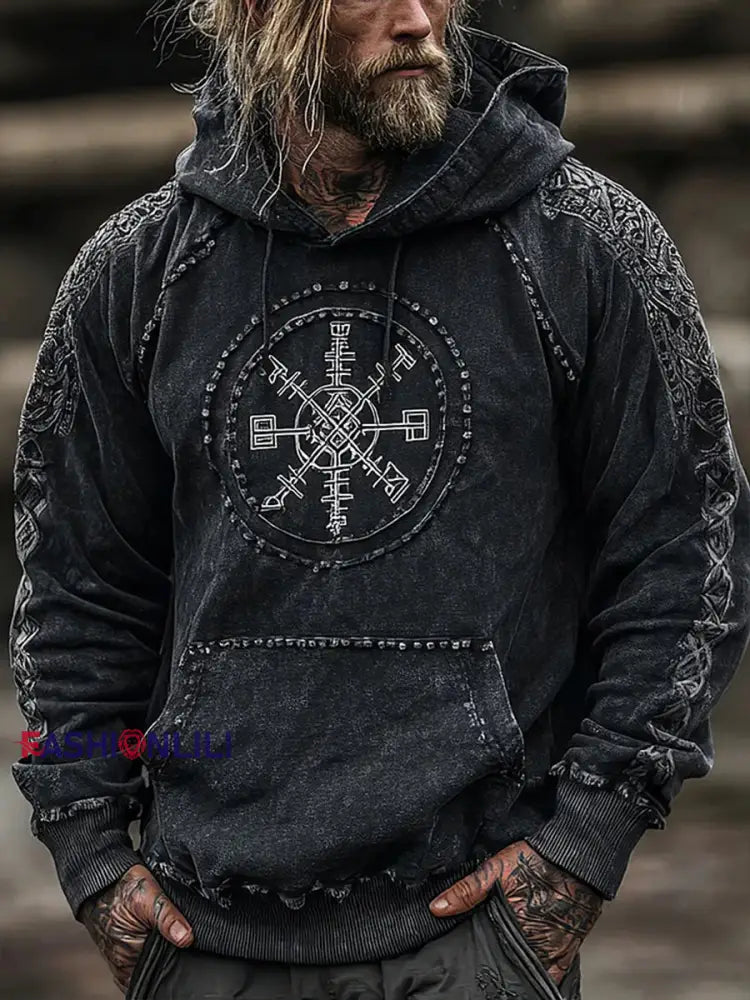 Men’s Viking Hooded Sweatshirt Black / S