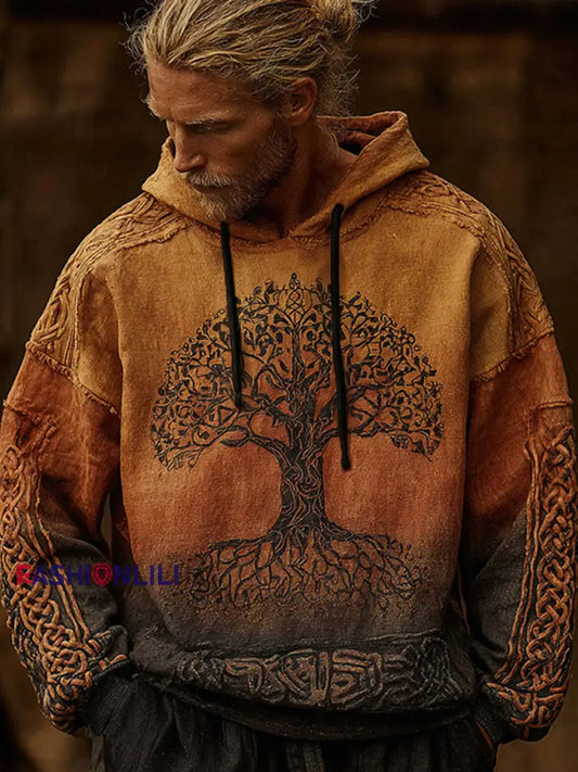 Men’s Viking Hooded Sweatshirt Orange / S