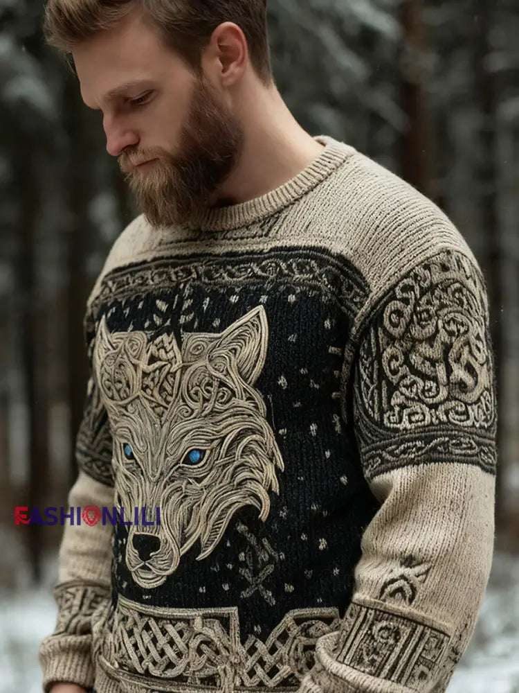 Men’s Viking-style sweater As picture / S