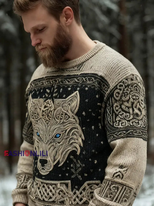 Men’s Viking-style sweater As picture / S