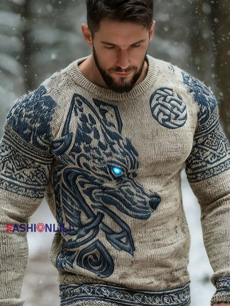 Men’s Viking-style sweater As picture / S
