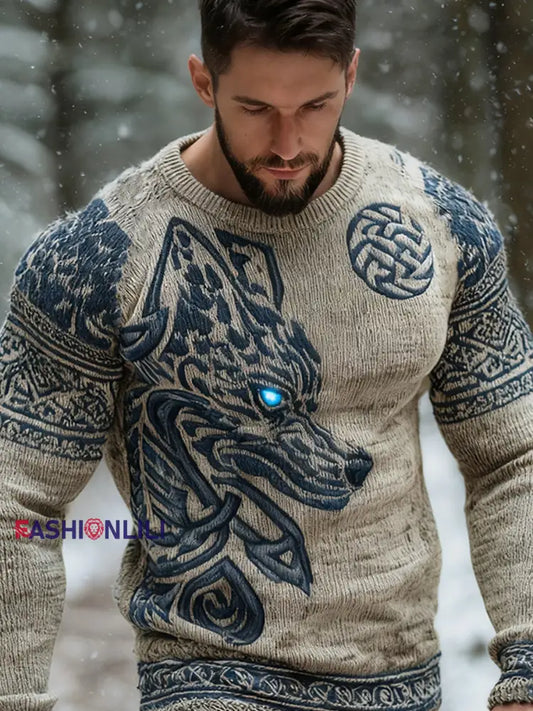 Men’s Viking-style sweater As picture / S