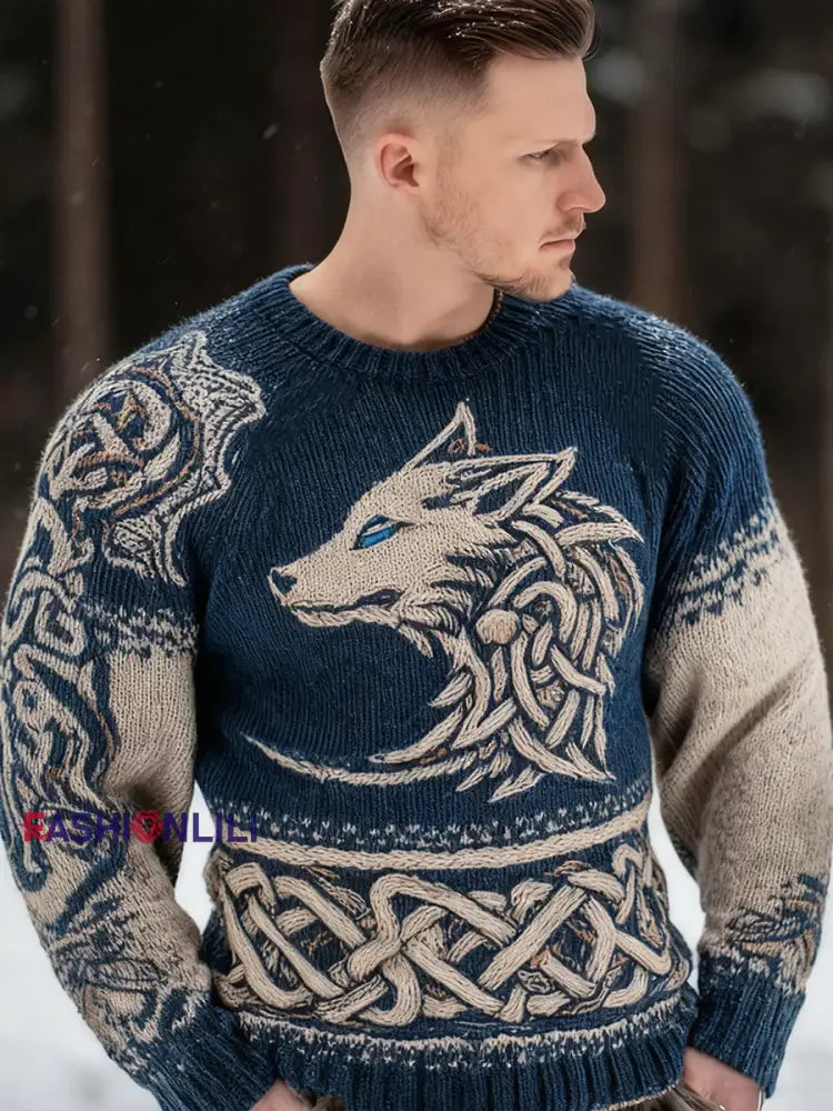 Men’s Viking-style sweater As picture / S