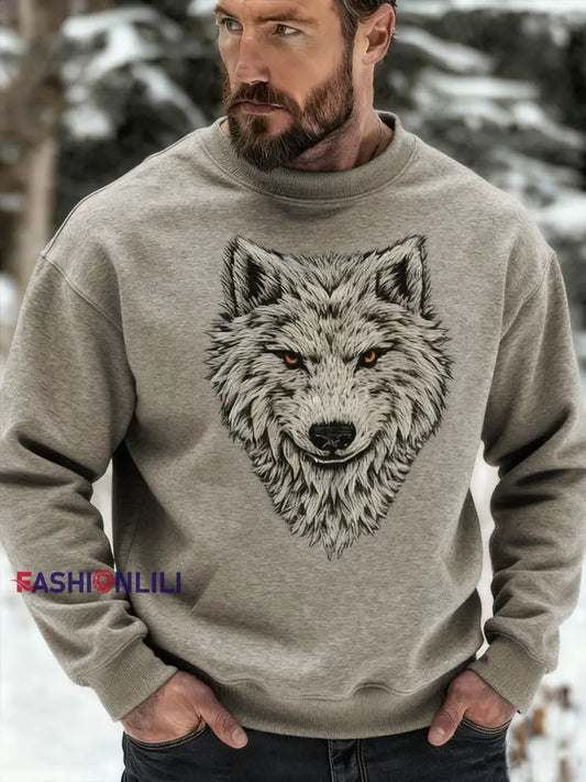 Men’s Viking Wolf Sweatshirt Apricot / S