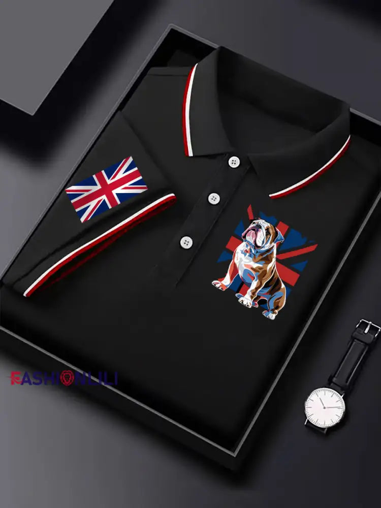 Men’s Vintage British Bulldog Casual Shirt Black / S