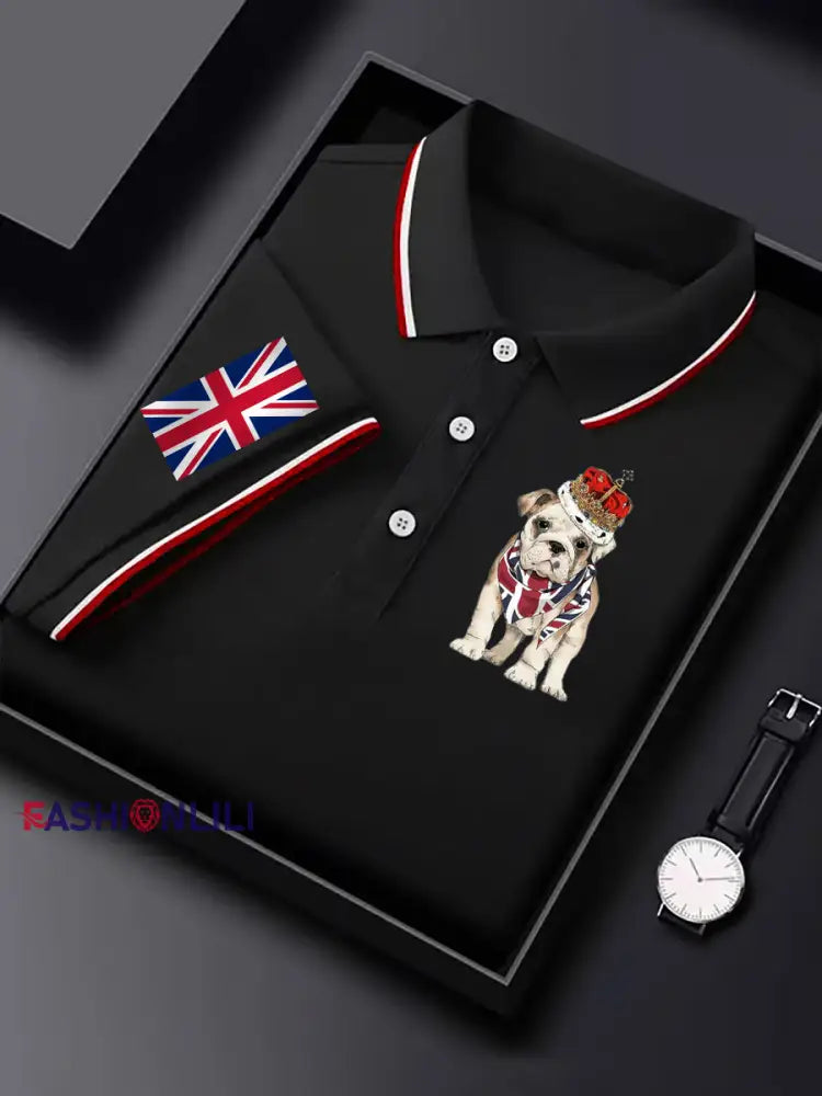 Men’s Vintage British Bulldog Casual Shirt Black / S