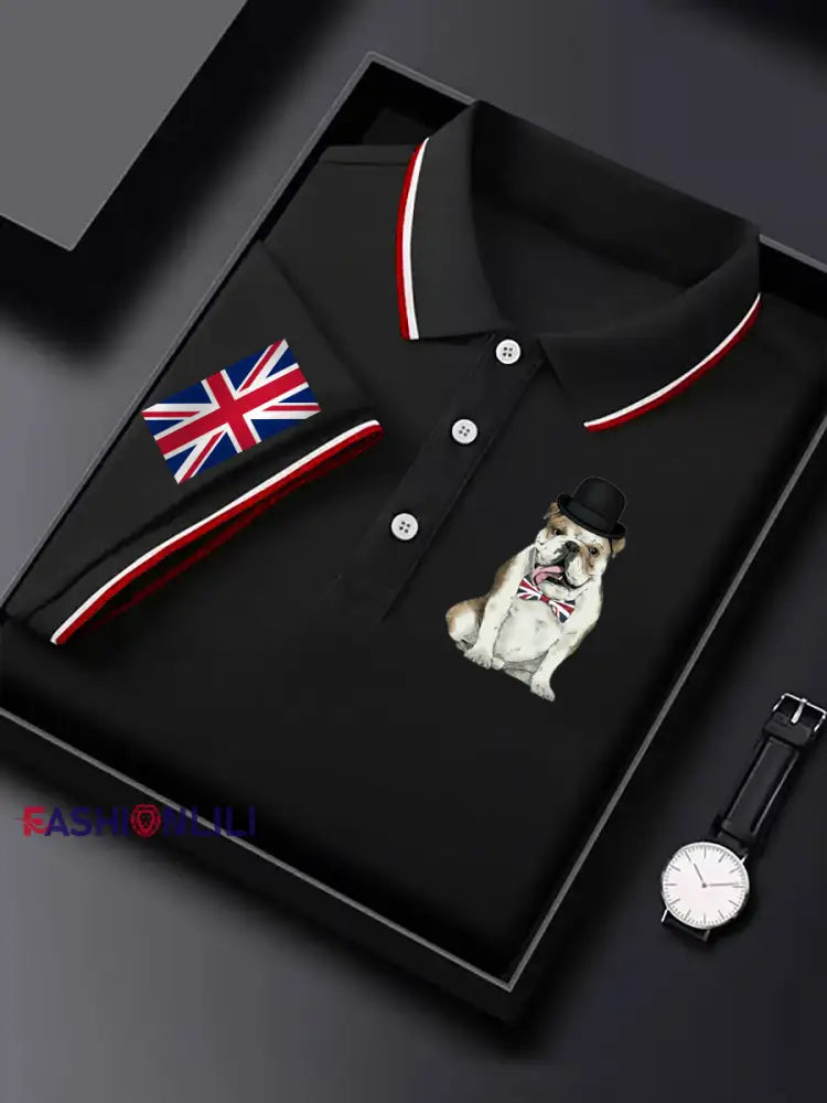 Men’s Vintage British Bulldog Casual Shirt Black / S