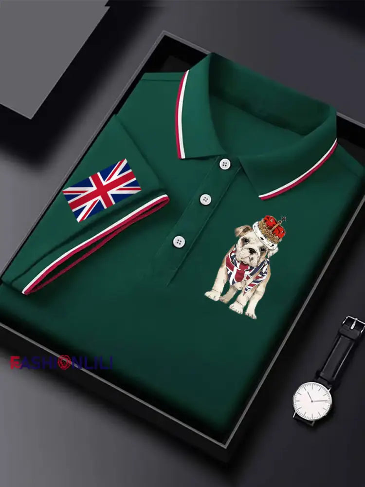 Men’s Vintage British Bulldog Casual Shirt Dark Green / S