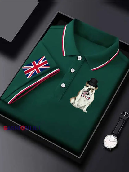 Men’s Vintage British Bulldog Casual Shirt Dark Green / S