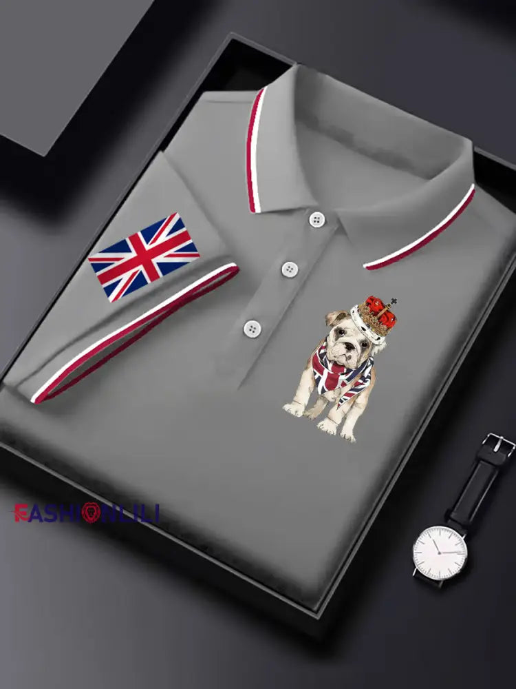 Men’s Vintage British Bulldog Casual Shirt Gray / S