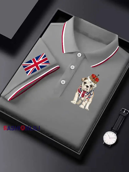 Men’s Vintage British Bulldog Casual Shirt Gray / S