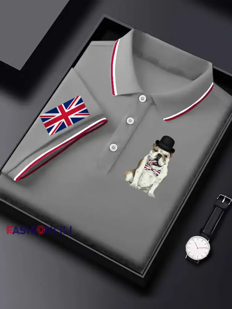 Men’s Vintage British Bulldog Casual Shirt Gray / S