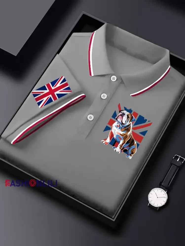 Men’s Vintage British Bulldog Casual Shirt Gray / S