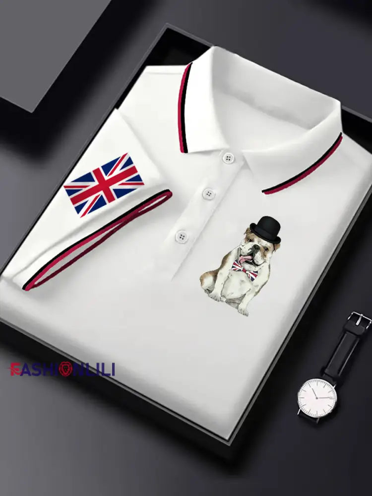 Men’s Vintage British Bulldog Casual Shirt White / S