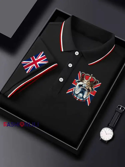 Men’s Vintage British Bulldog Crown Casual Shirt Black / S