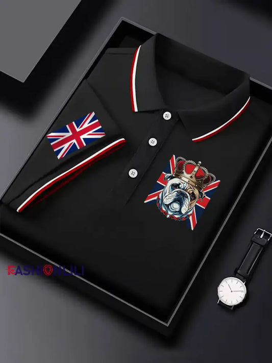 Men’s Vintage British Bulldog Crown Casual Shirt Black / S