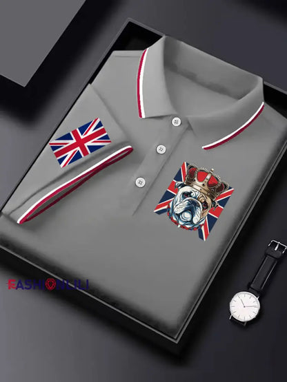 Men’s Vintage British Bulldog Crown Casual Shirt Gray / S
