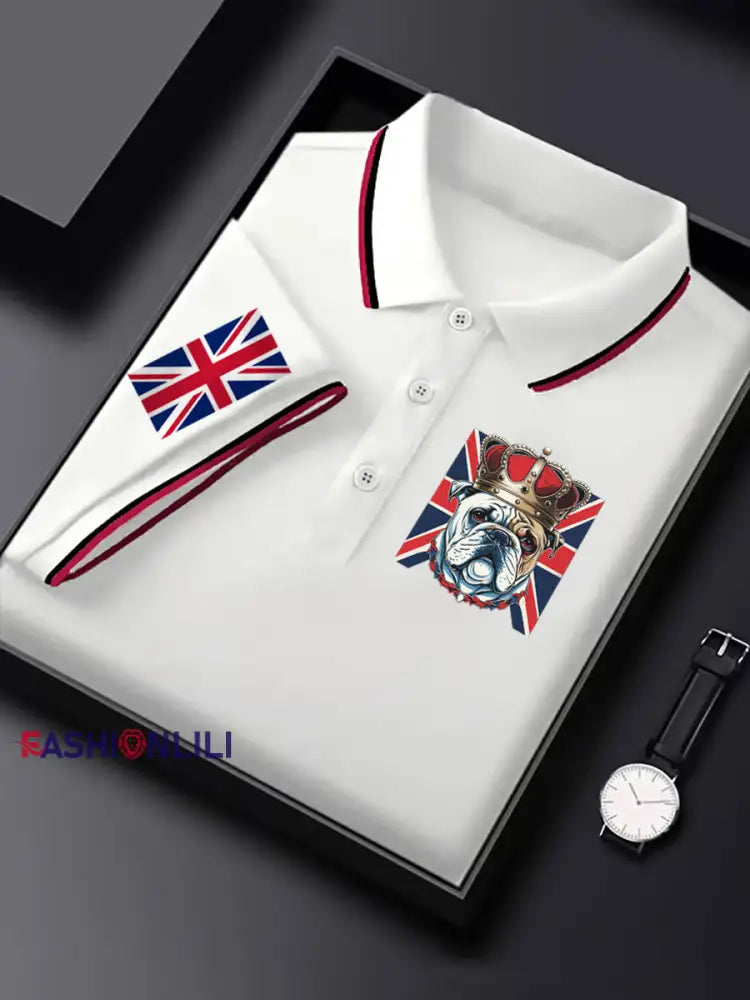 Men’s Vintage British Bulldog Crown Casual Shirt White / S