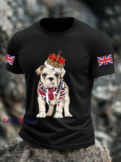Men’s Vintage England Flag Casual Printed T-shirt Black / S