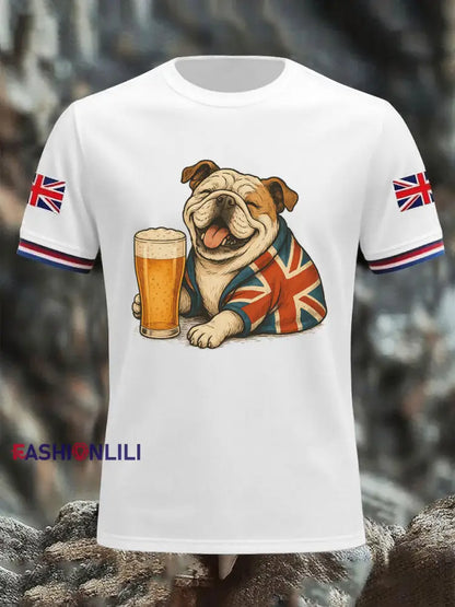 Men’s Vintage England Flag Casual Printed T-shirt White / S