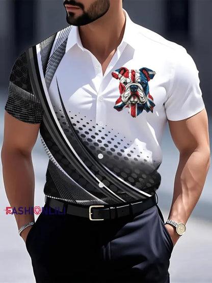 Men’s Vintage England Flag Casual Shirt Black / S