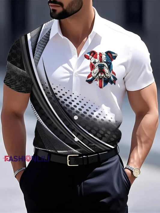 Men’s Vintage England Flag Casual Shirt Black / S