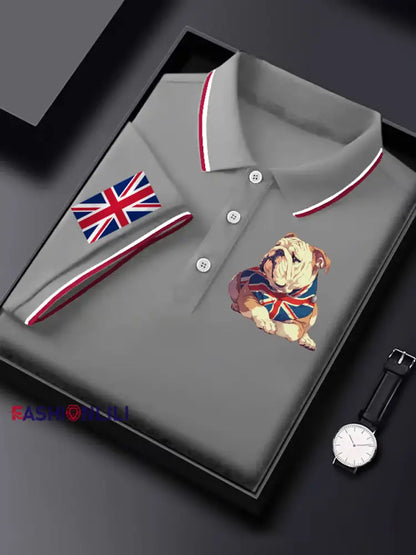 Men’s Vintage England Flag Casual Shirt Gray / S