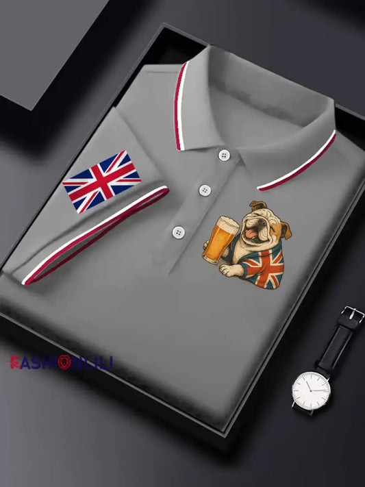 Men’s Vintage England Flag Casual Shirt Gray / S