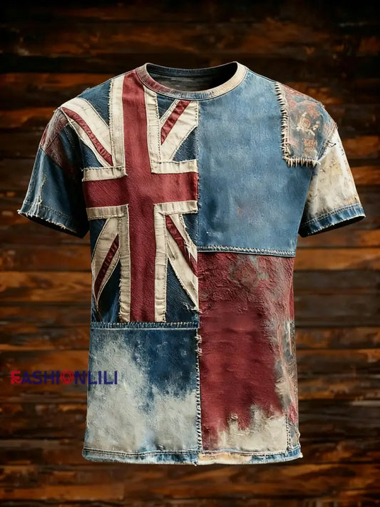 Men’s Vintage England Flag Printed T-shirt A / S