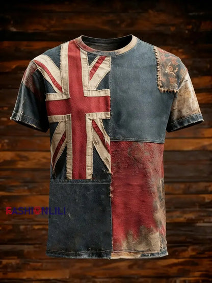 Men’s Vintage England Flag Printed T-shirt B / S