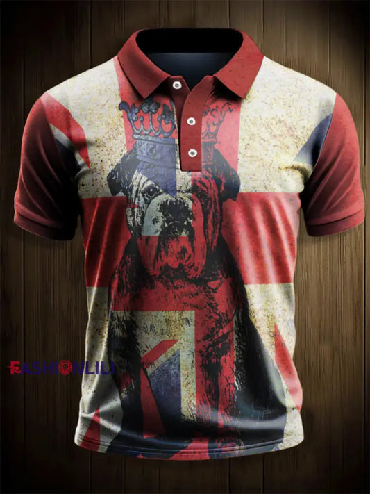 Men’s Vintage UK Dog Casual Shirt As picture / S