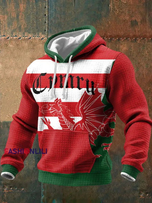 Men’s Wales Rugby Lover CYMRU Print Hoodie Red / S