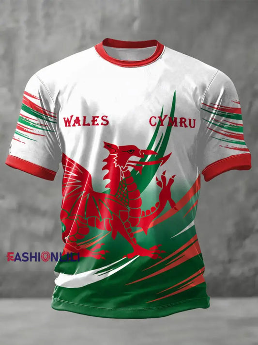 Men’s Wales Rugby Lover CYMRU Print T-shirt White / S