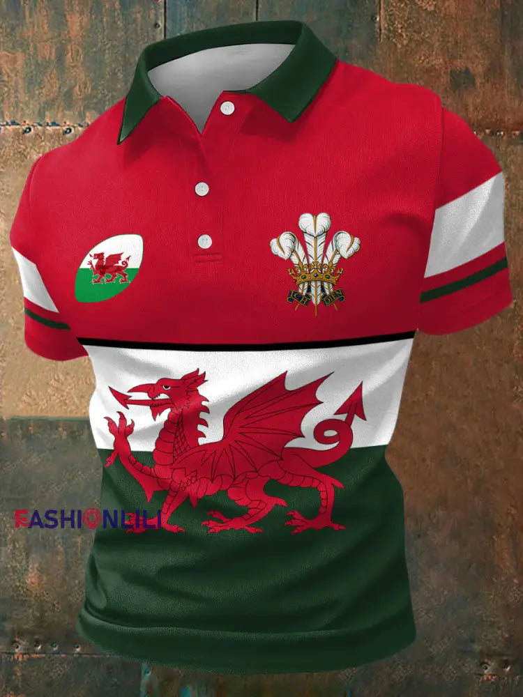 Men’s Wales Rugby Lover CYMRU Printed Casual Tops As picture / S