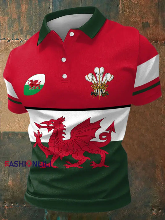 Men’s Wales Rugby Lover CYMRU Printed Casual Tops As picture / S