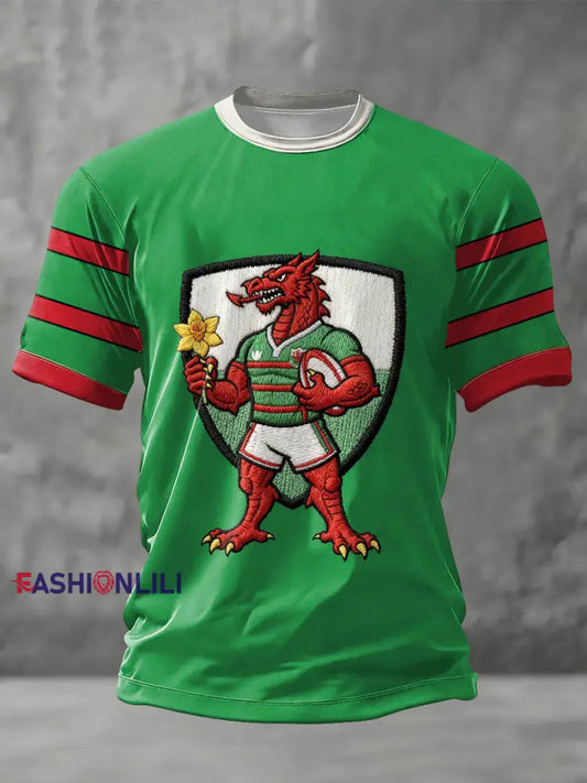 Men’s Wales Rugby Lover Printed T-shirt Green / S