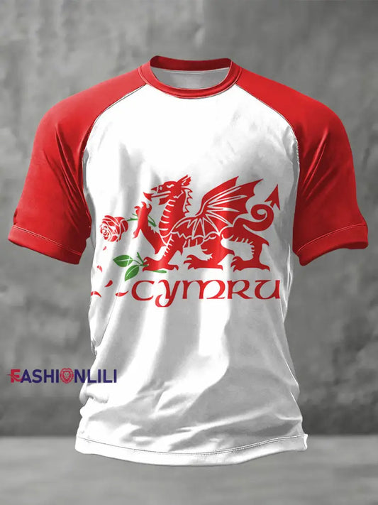 Men’s Wales Rugby Lover Printed Waffle T-shirt White / S