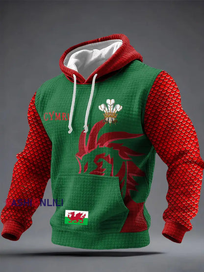 Men’s Wales Welsh Lover Printed Hoodie Green / S
