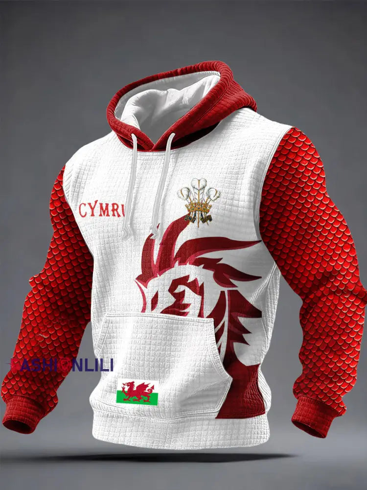 Men’s Wales Welsh Lover Printed Hoodie White / S