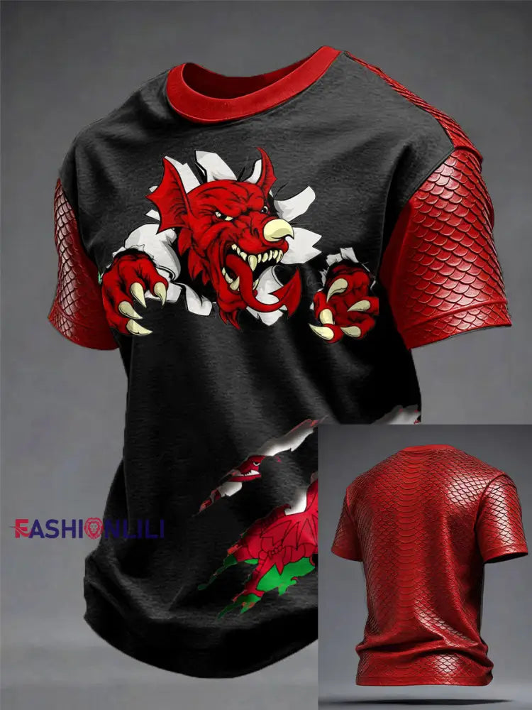 Men’s Wales Welsh Lover Printed T-shirt Black / S