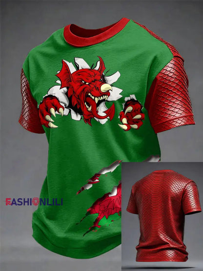 Men’s Wales Welsh Lover Printed T-shirt Green / S