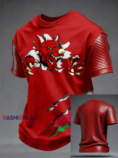 Men’s Wales Welsh Lover Printed T-shirt Red / S
