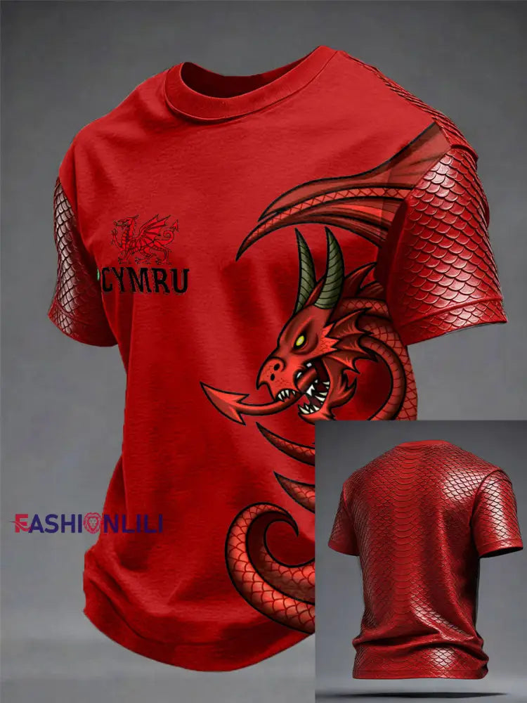 Men’s Wales Welsh Lover Printed T-shirt Red / S