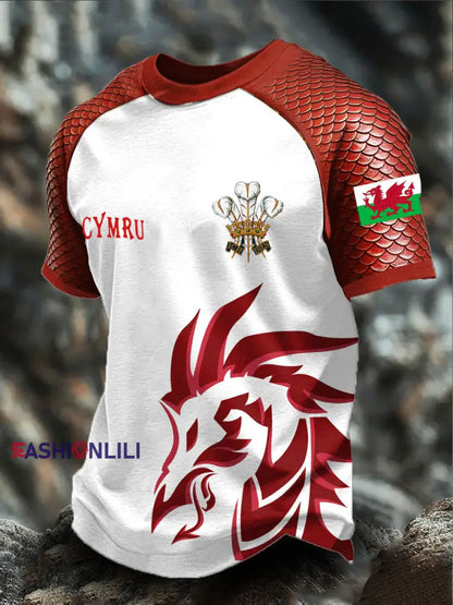 Men’s Wales Welsh Rugby Lover Printed T-shirt White / S