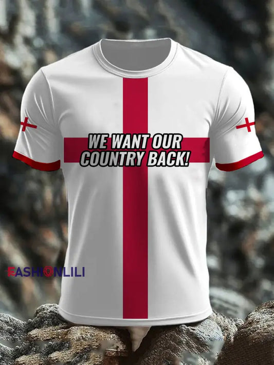 Men’s We Want Our Country Back Short Sleeves T-shirt White / S