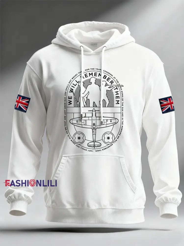 Men’s We Will Remember Them Hoodie White / S