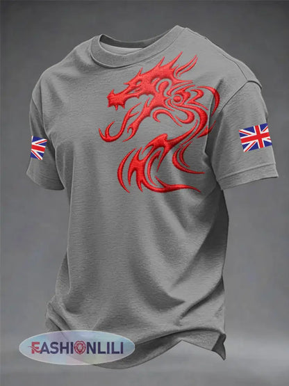 Men’s Welsh Dragon Printed T-shirt - Gray / S