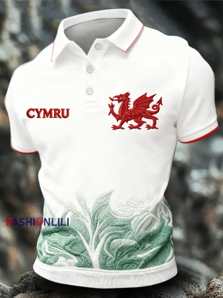 Men’s Welsh Rugby Lover Printed Casual Tops White / S