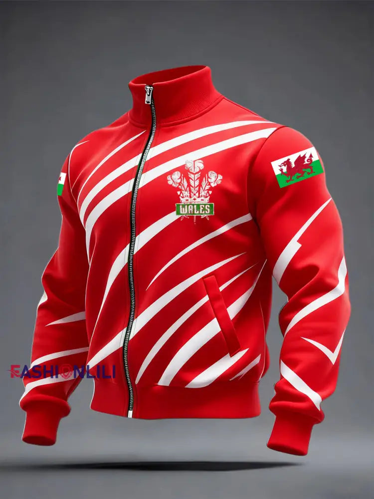 Men’s Welsh Rugby Lover Printed Coat Red / S
