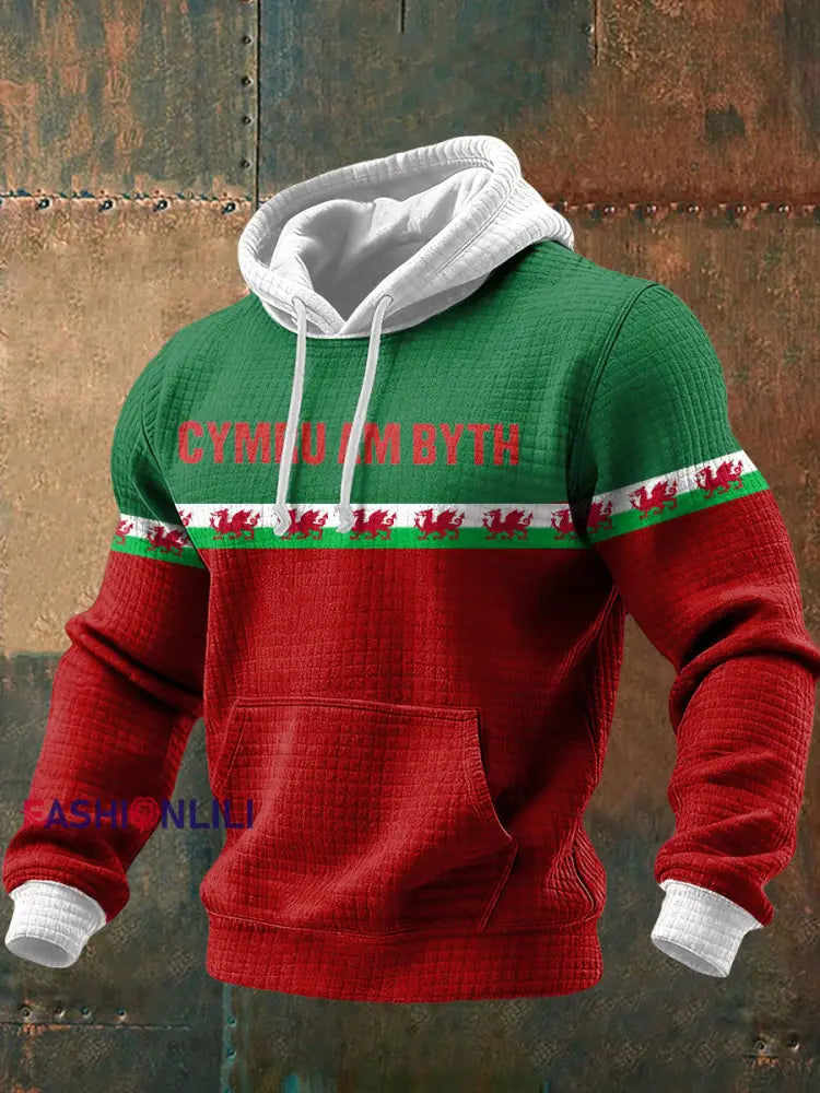 Men’s Welsh Rugby Lover Printed Hoodie As picture / S